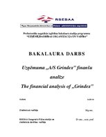 Дипломная 'Uzņēmuma AS "Grindex" finanšu analīze', 1.