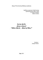 Эссе 'Kursa darbs džeza vēsturē "Miles Davis - Kind of Blue"', 1.