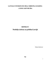 Реферат 'Nodokļu sistēma un politika Latvijā', 1.