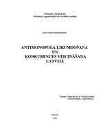 Реферат 'Antimonopola likumdošana un konkurences veicināšana Latvijā', 1.