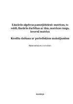 Реферат 'Lineārās algebras pamatjēdzieni un kredītu dzēšana ar periodiskiem maksājumiem', 1.
