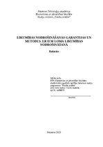 Реферат 'Likumības nodrošināšanas garantijas un metodes. LR IEM loma likumības nodrošināš', 1.