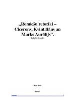 Конспект 'Romas retoriķi - Cicerons, Kvintiliāns un Marks Aurēlijs', 1.