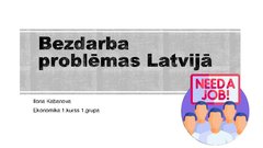 Презентация 'Bezdarba problēmas Latvijā', 1.