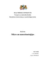 Реферат 'Mikro un nanotehnoloģijas', 1.