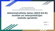 Презентация 'Administratīvās lietas 2023-42-01 analīze un interpretācijas metožu apraksts', 1.