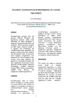 Конспект 'Magnetic Nanoparticle Hyperthermia in Cancer Treatment', 1.