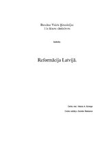 Реферат 'Reformācija Latvijā', 1.