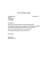 Образец документа 'Reminder Letter. Letter of Enquiry. Answer to the Letter of Enquiry', 3.