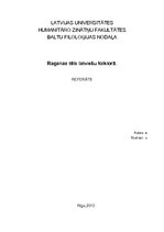 Реферат 'Raganas tēls latviešu folklorā', 1.