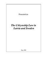 Эссе 'The Citizenship Law in Latvia and Sweden', 1.