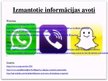 Презентация 'Komunikāciju platformu viedtālrunī salīdzinājums: WhatsApp, Viber, Snapchat', 18.