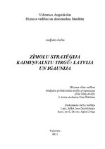 Дипломная 'Zīmolu stratēģija kaimiņvalstu tirgū: Latvija un Igaunija', 1.