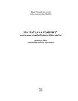 Реферат 'SIA "Savanna comfort" uzņēmuma saimnieciskās darbības analīze', 1.