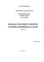 Реферат 'Biomasas pārstrādes uzņēmumu attīstības perspektīvas Latvijā', 1.