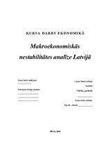 Реферат 'Makroekonomiskās nestabilitātes analīze Latvijā', 1.