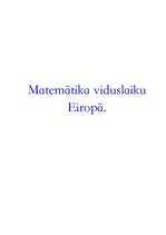 Эссе 'Matemātika viduslaiku Eiropā', 1.