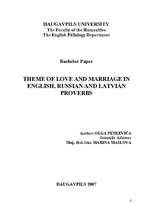 Дипломная 'Theme of Love and Marriage in English, Russian and Latvian Proverbs', 2.
