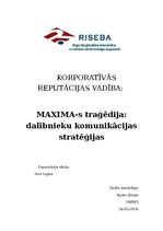 Реферат 'Uzņēmuma "Maxima" traģēdija: dalībnieku komunikācijas stratēģijas', 1.