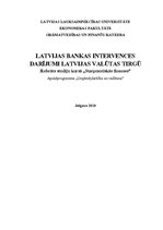 Реферат 'Latvijas Bankas intervences darījumi Latvijas valūtas tirgū', 1.