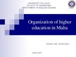 Презентация 'Organization of Higher Education in Malta', 1.