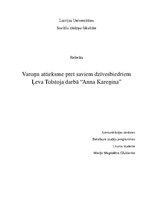 Реферат 'Varoņu attieksme pret saviem dzīvesbiedriem Ļeva Tolstoja darbā "Anna Kareņina"', 1.