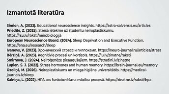 Презентация 'Kā stress un akadēmiskā spriedze ietekmē studentu smadzeņu plastiskumu', 15.