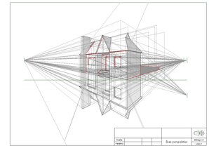 Образец документа 'Tēlotāja ģeometrijas 1. kursa 2. semestra MD3 - Ēkas perspektīve', 1.