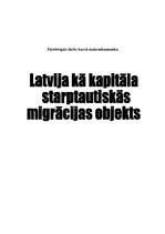 Реферат 'Latvija kā kapitāla starptautiskās migrācijas objekts', 1.