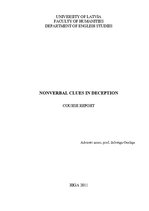 Реферат 'Nonverbal Clues in Deception', 1.