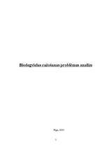 Эссе 'Biodegvielas ražošanas problēmas analīze', 1.