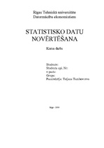 Реферат 'Statistisko datu novērtēšana', 1.