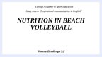 Презентация 'Nutrition in beach volleyball', 1.