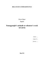 Реферат 'Young people's attitude to volunteer's work in Latvia', 1.