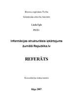 Реферат 'Informācijas strukturālais izkārtojums žurnālā "Republika.lv"', 1.