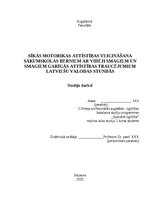 Реферат 'Sīkās motorikas attīstības veicināšana sākumskolas bērniem ar vidēji smagiem un ', 1.