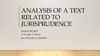Презентация 'Analysis of a text related to jurisprudence', 1.