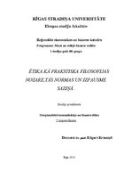 Конспект 'Ētika kā praktiska filosofijas nozare, tās normas un izpausme saziņā', 1.