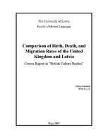 Эссе 'Comparison of Birth, Death and Migration Rates of the United Kingdom and Latvia', 1.