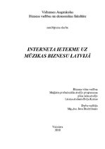 Реферат 'Interneta ietekme uz mūzikas biznesu Latvijā', 1.