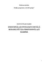 Реферат 'Emocionālais intelekts sociālā rehabilitētāja profesionālajā darbībā', 1.