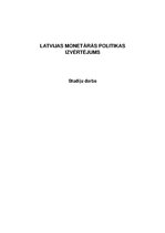 Реферат 'Latvijas monetārās politikas izvērtējums', 1.
