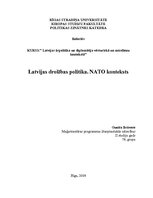 Реферат 'Latvijas drošības politika. NATO konteksts', 1.