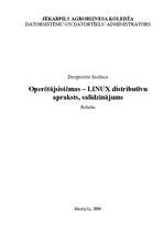 Реферат 'Operētājsistēmas Linux distributīvu apraksts un salīdzinājums', 1.