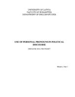 Реферат 'Use of Personal Pronouns in Political Discourse', 1.
