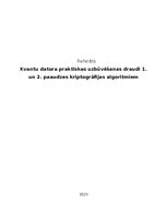 Реферат 'Kvantu datora praktiskas uzbūvēšanas draudi 1. un 2. paaudzes kriptogrāfijas alg', 1.