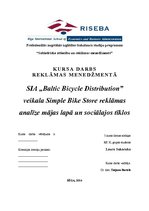 Реферат 'SIA "Baltic Bicycle Distribution" veikala Simple Bike Store reklāmas analīze māj', 1.