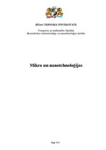 Реферат 'Mikro un nanotehnoloģijas', 1.