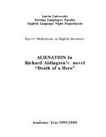 Эссе 'Alienation in R.Aldington's "Death of a Hero"', 1.