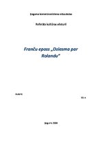 Реферат 'Franču eposs "Dziesma par Rolandu"', 1.